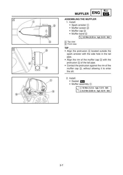 Yamaha EF 2000 Generator Service Manual sample page with diagrams and specifications