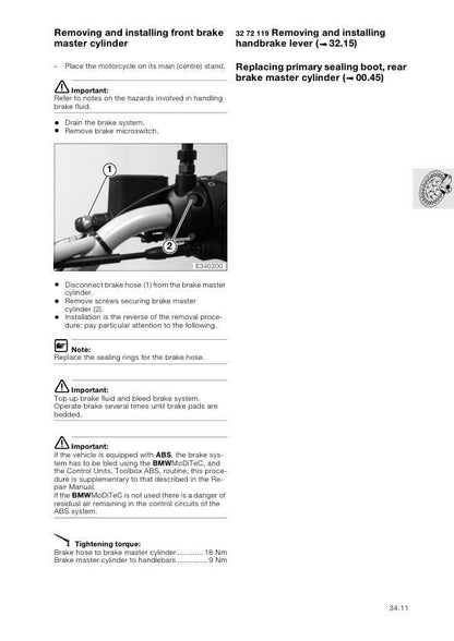 BMW F 650 GS Dakar Motorcycle Service Manual sample page from the repair manual