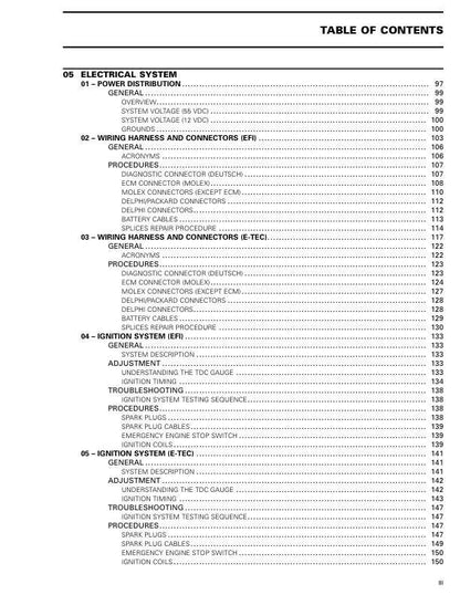 Skidoo Backcountry Snowmobile Service Manual sample page with diagrams and specifications