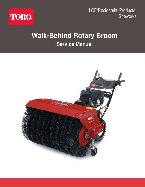 Toro 38700 23740 Walk Behind Rotary Broom Service Manual factory service manual title page