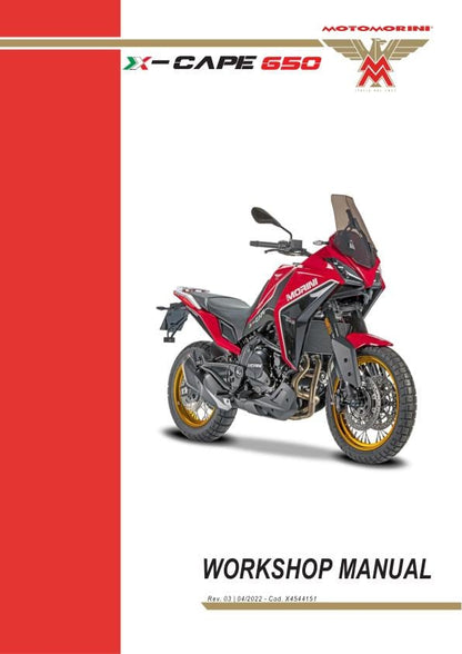 Motormorini X Cape 650 Motorcycle Service Manual factory service manual title page