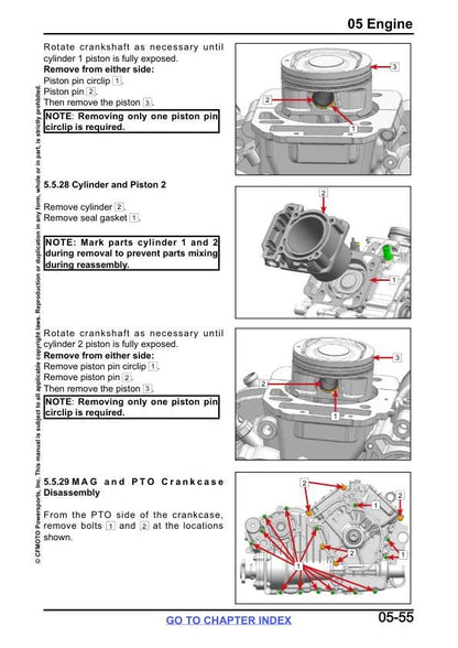 CFMOTO ZFORCE 800 950 Touring Trail Sport-4 UTV Service Manual sample page showing repair procedures