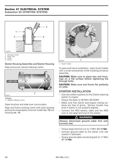 Skidoo REV MXZ Summit GSX Snowmobile Service Manual sample page with technical illustrations