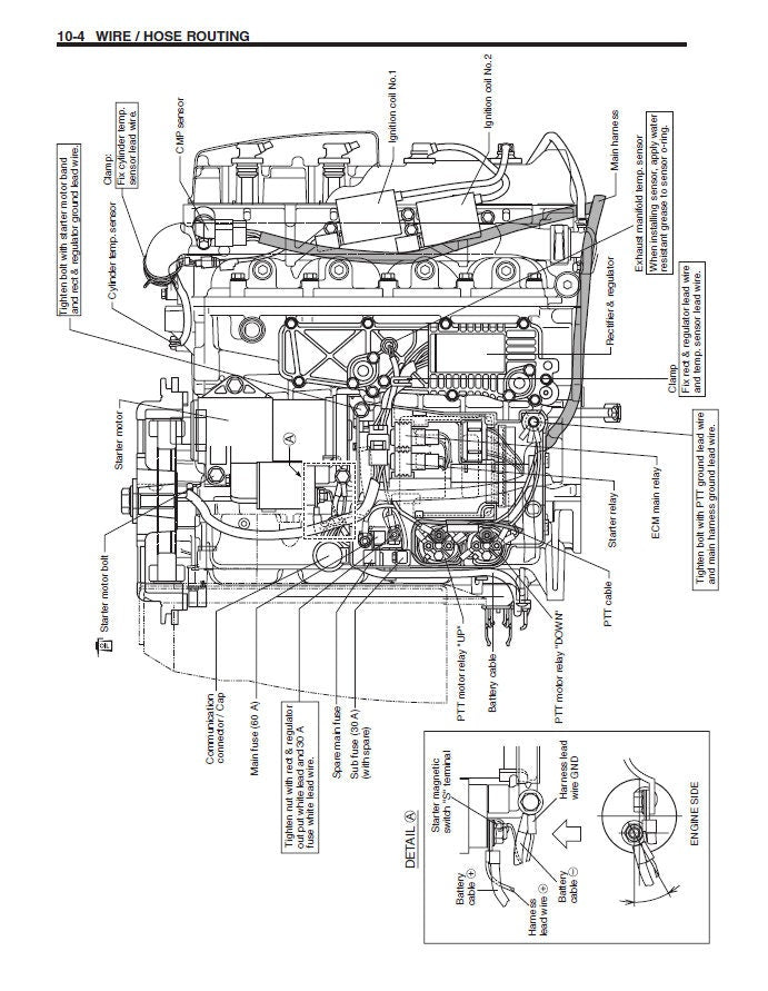 Suzuki DF40 DF50 Outboard Service Manual sample page with technical illustrations