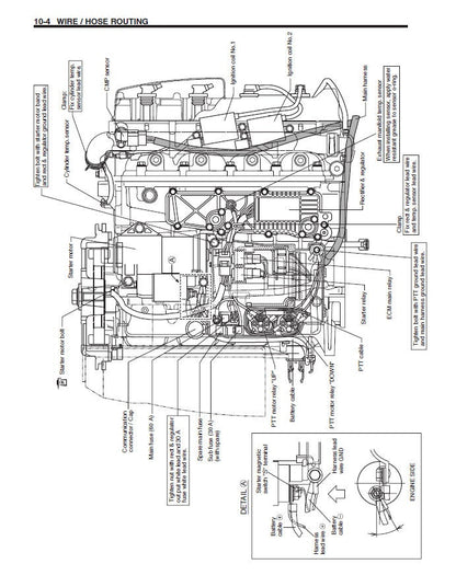 Suzuki DF40 DF50 Outboard Service Manual sample page with technical illustrations