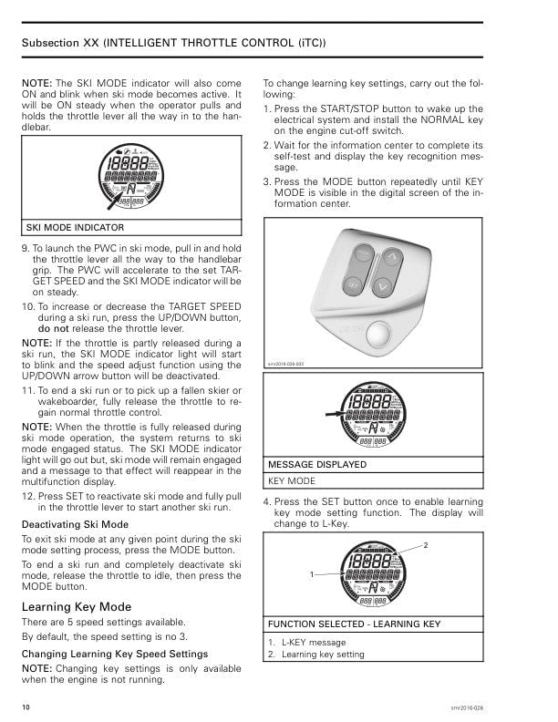 Sea-Doo GTX RXP RXT Supercharged Service Manual sample page with diagrams and specifications