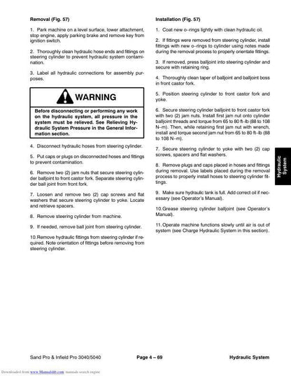 Toro 3040 5040 Sand Pro & Infield Pro Mower Service Manual sample page from the repair manual