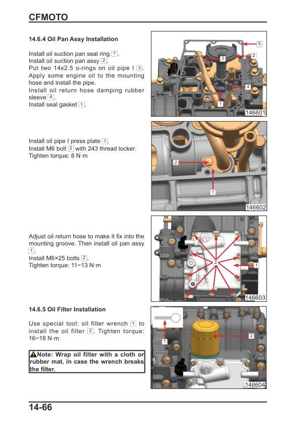 CFMOTO GT 400 650 Motorcycle Service Manual sample page with service data and tables