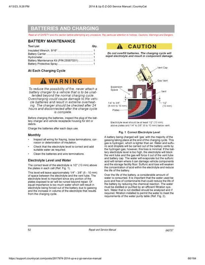 EZGO Terrain 1000 72v Golf Cart Service Manual sample page from service manual