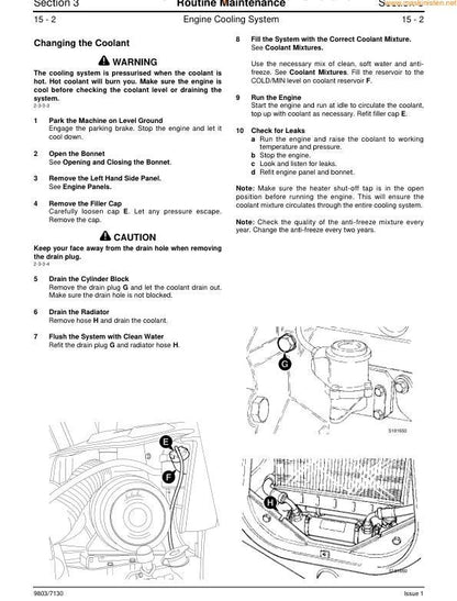 JCB 2CX Backhoe Loader Service Manual table of contents