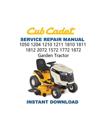 Cub Cadet 1050 1204 1210 Garden Tractor Service Manual - Service Manual PDF Instant Download