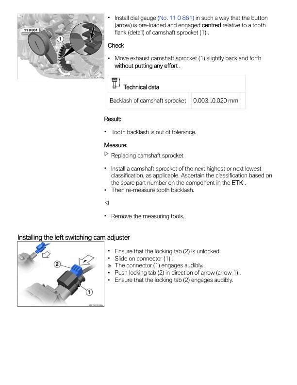 BMW R1250 GS Adventure K51 Motorcycle Service Manual sample page with diagrams and specifications
