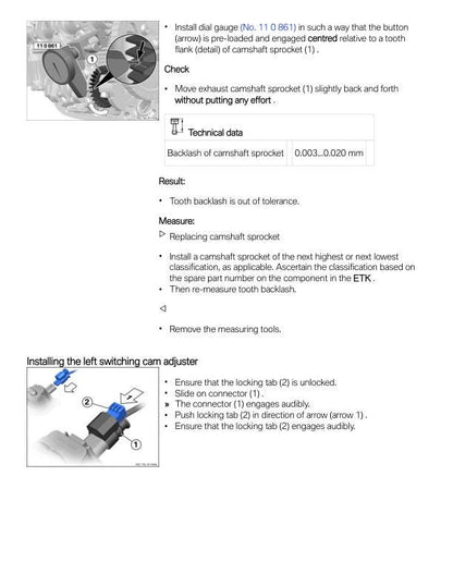 BMW R1250 GS Adventure K51 Motorcycle Service Manual sample page with diagrams and specifications