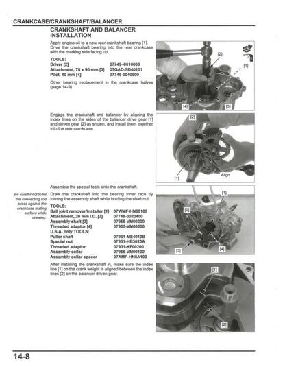 Honda Pioneer SXS700 M2/M4 UTV Service Manual sample page from the repair manual
