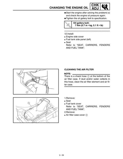 Yamaha Grizzly YFM660FP Motorcycle Service Manual sample page from service manual