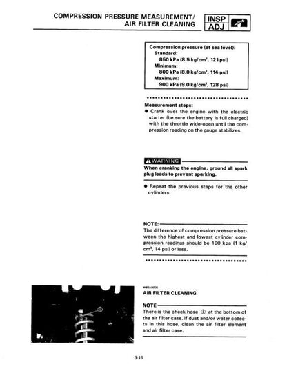 Yamaha Warrior YFM350XKC Motorcycle Service Manual sample page from service manual
