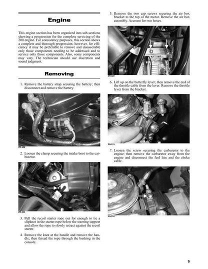 Arctic Cat ZR 200 Snowmobile Service Manual sample page from service manual