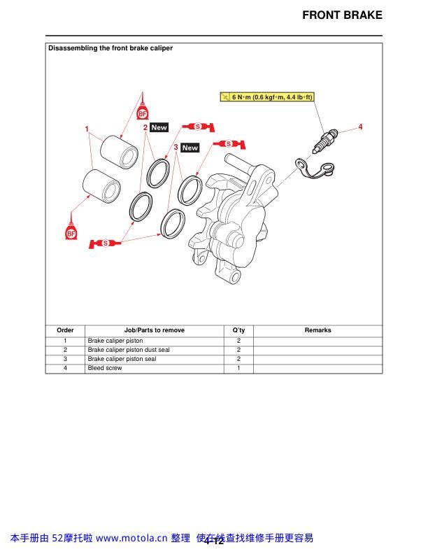 Yamaha YZ 125 YZ125X Motorcycle Service Manual sample page with diagrams and specifications