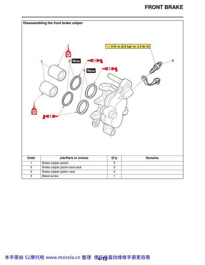 Yamaha YZ 125 YZ125X Motorcycle Service Manual sample page with diagrams and specifications