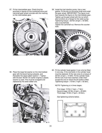 Volvo Penta MD6A MD7A Marine Diesel Engine Service Manual sample page with service data and tables