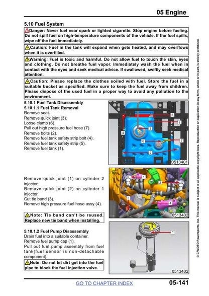 CFMOTO UFORCE 1000 UTV Service Manual sample page with technical illustrations