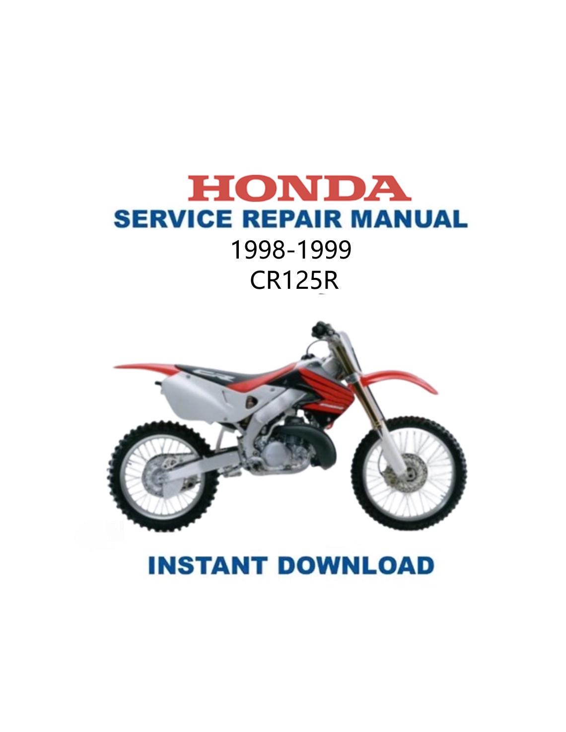 Honda CR 125 R Motorcycle Service Manual 1998-1999 - Service Manual PDF Instant Download