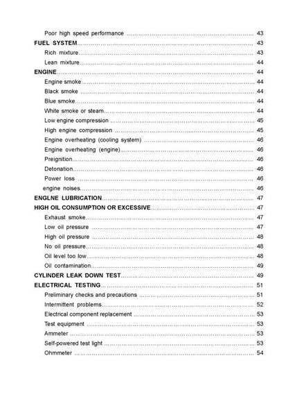 HiSun HS700 HS600 HS500 UTV Service Manual table of contents