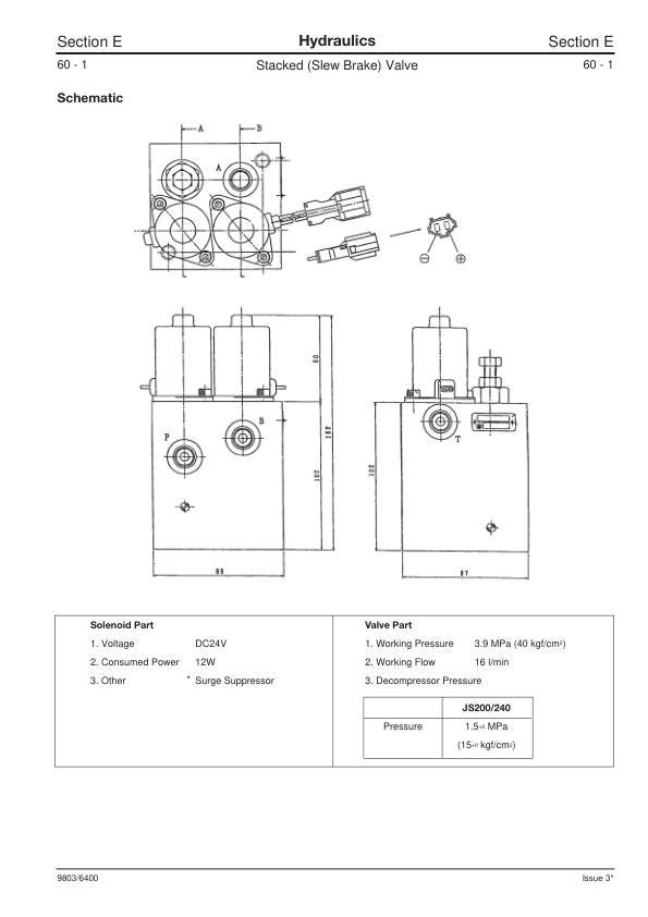 JCB JS 200 210 220 240 260 Tracked Excavator Service Manual sample page showing repair procedures
