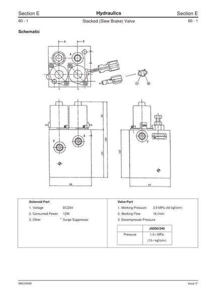 JCB JS 200 210 220 240 260 Tracked Excavator Service Manual sample page showing repair procedures