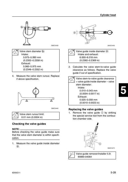 Yamaha F80B F100D Outboard Service Manual sample page with technical illustrations