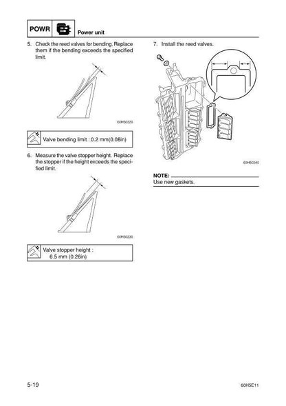 Yamaha 200A L200A Outboard Service Manual sample page showing repair procedures