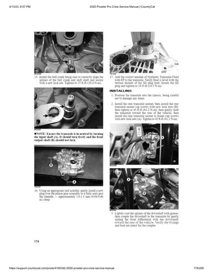 Arctic Cat Prowler Pro CREW UTV Service Manual sample page with service data and tables