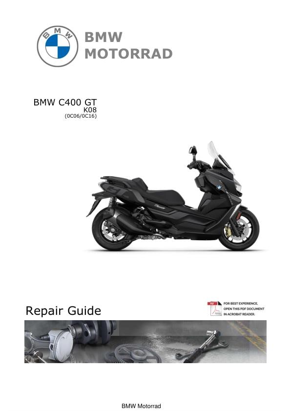 BMW C400 GT K08 Motorcycle Service Manual factory service manual title page