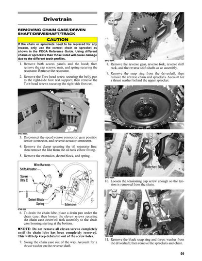 Arctic Cat Riot ZR 9000 Thundercat Snowmobile Service Manual sample page with technical illustrations