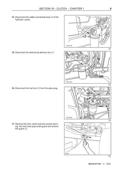 New Holland TD 60 70 80 90 95 Tractor Service Manual sample page showing repair procedures