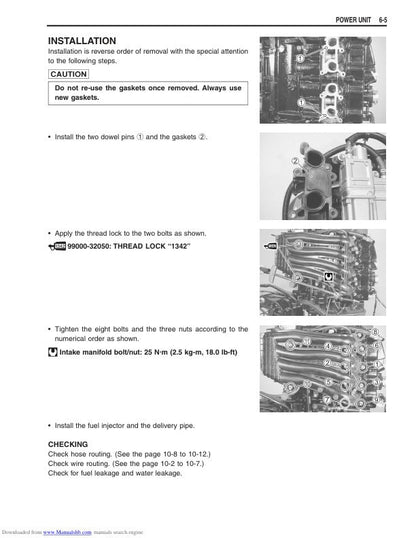 Suzuki DF60-DF70 Outboard Service Manual sample page with technical illustrations