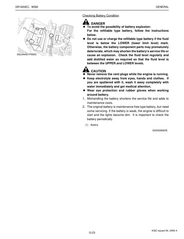 Kubota GR 1600 EC Mower Service Manual sample page from service manual