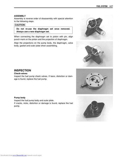 Suzuki DF9.9 DF15 Outboard Service Manual sample page with technical illustrations