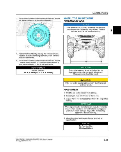 Polaris Ranger 1000 UTV Service Manual sample page from service manual