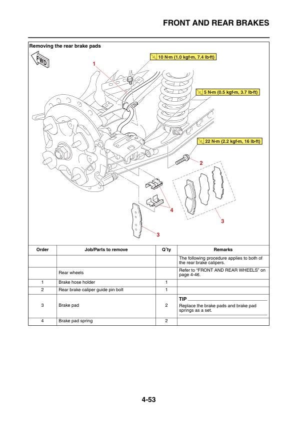 Yamaha Wolverine RMAX2 UTV Service Manual sample page with diagrams and specifications