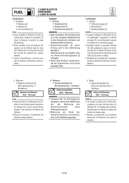 Yamaha F4 F4A Outboard Service Manual sample page showing repair procedures
