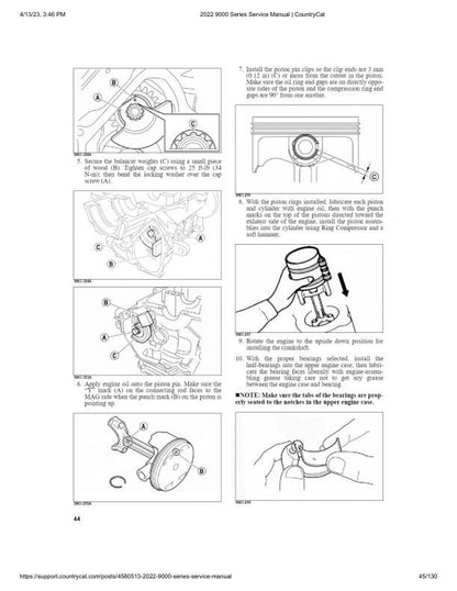 Arctic Cat Thundercat ZR 9000 Snowmobile Service Manual sample page with technical illustrations