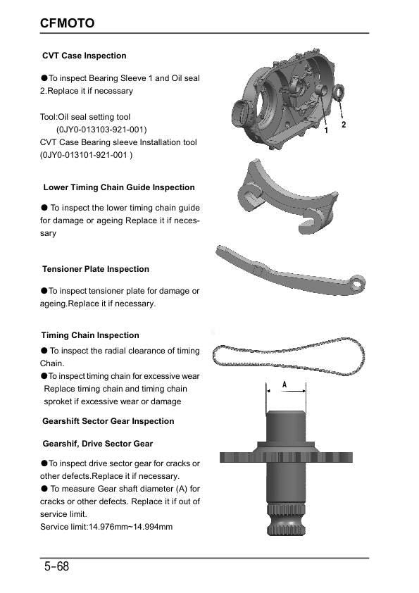 CFMOTO CFORCE 400 Service Repair Manual sample page from the repair manual
