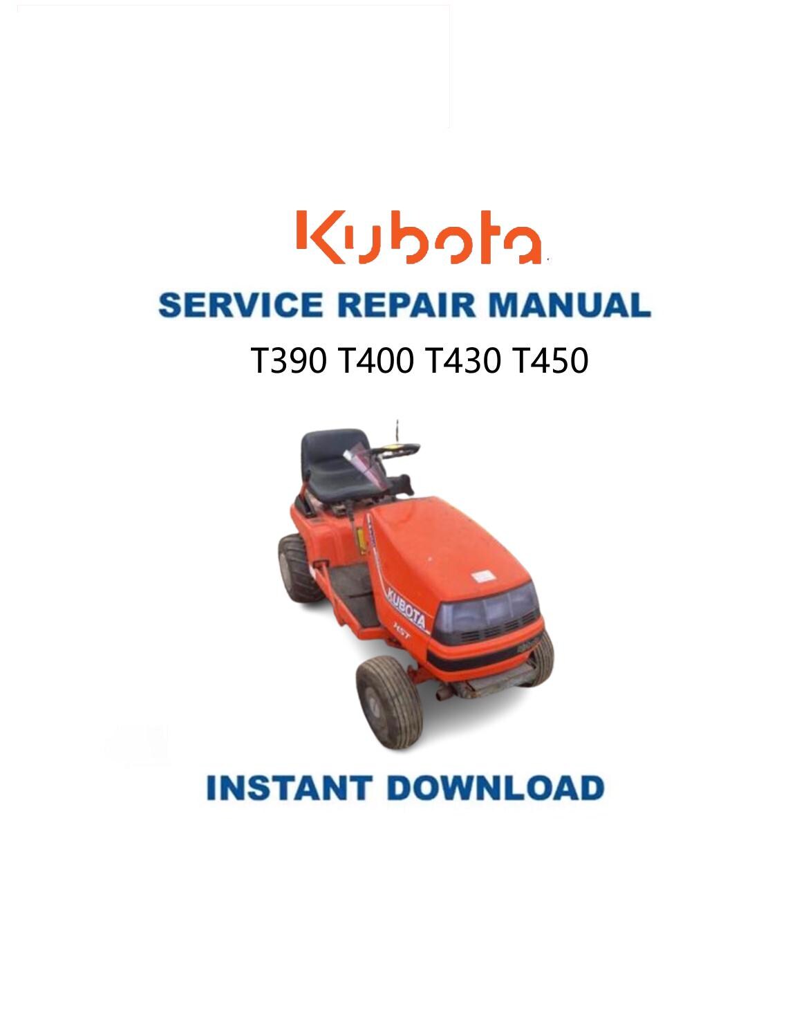 Kubota T390 T400 T430 T450 Mower Service Manual - Service Manual PDF Instant Download