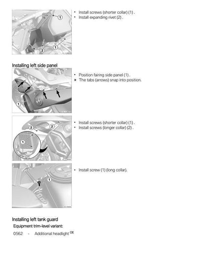 BMW R1250 GS Adventure K51 Motorcycle Service Manual sample page showing repair procedures