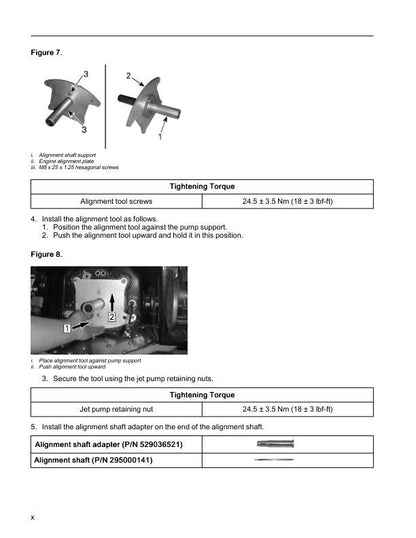 Seadoo GTX RXT Wake Pro Fish Pro Service Manual sample page with technical illustrations