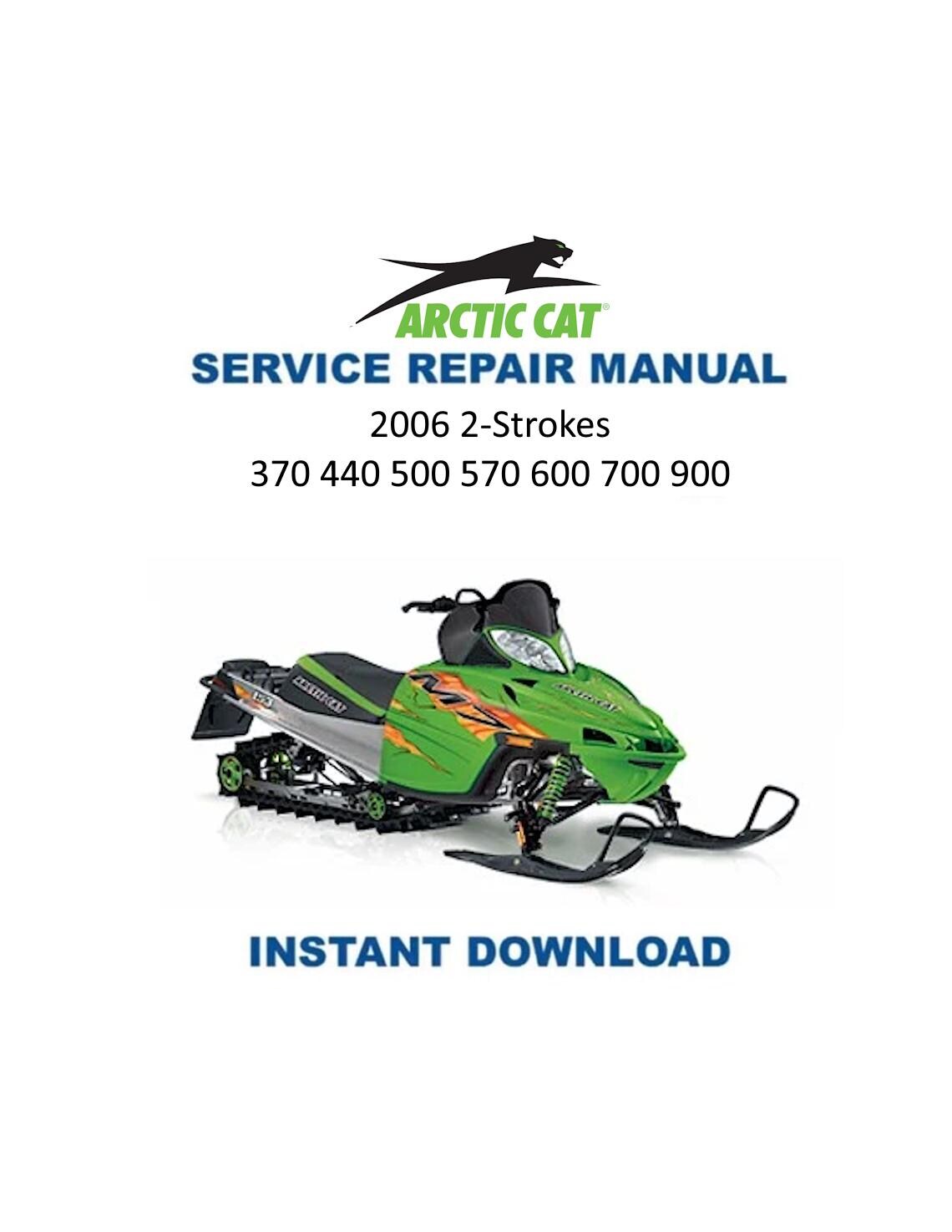Arctic Cat  Panther Firecat Bearcat Z M Snowmobile Service Manual 2006-2009 - Service Manual PDF Instant Download