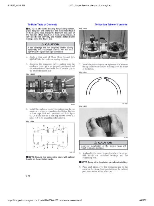 Arctic Cat Panther Bearcat Thundercat ZR ZL Snowmobile Service Manual sample page from service manual