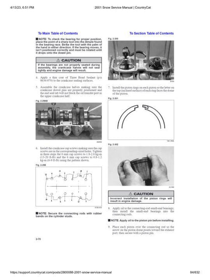 Arctic Cat Panther Bearcat Thundercat ZR ZL Snowmobile Service Manual sample page from service manual