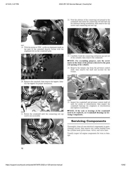 Arctic Cat ZR 120 Kitty Cat Snowmobile Service Manual sample page with diagrams and specifications